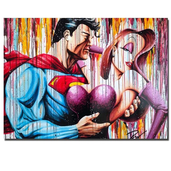 Modern Graffiti Street Art Cartoon Posters And Prints Canvas Painting
