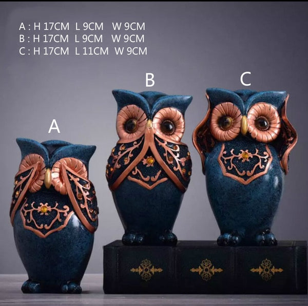 Owl Family Figurines Lovely Dancer Ornament