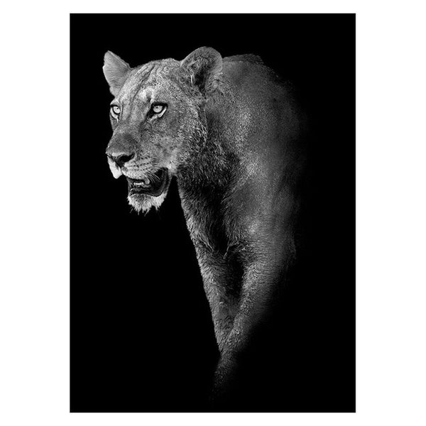 Canvas Painting Animal Wall Art Lion Elephant Deer Zebra Posters and Prints
